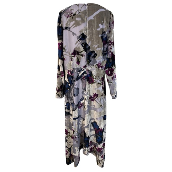 Soft Surroundings Layered Velvet Burnout Dress Size XL Floral Handkerchief Hem - Picture 4 of 12